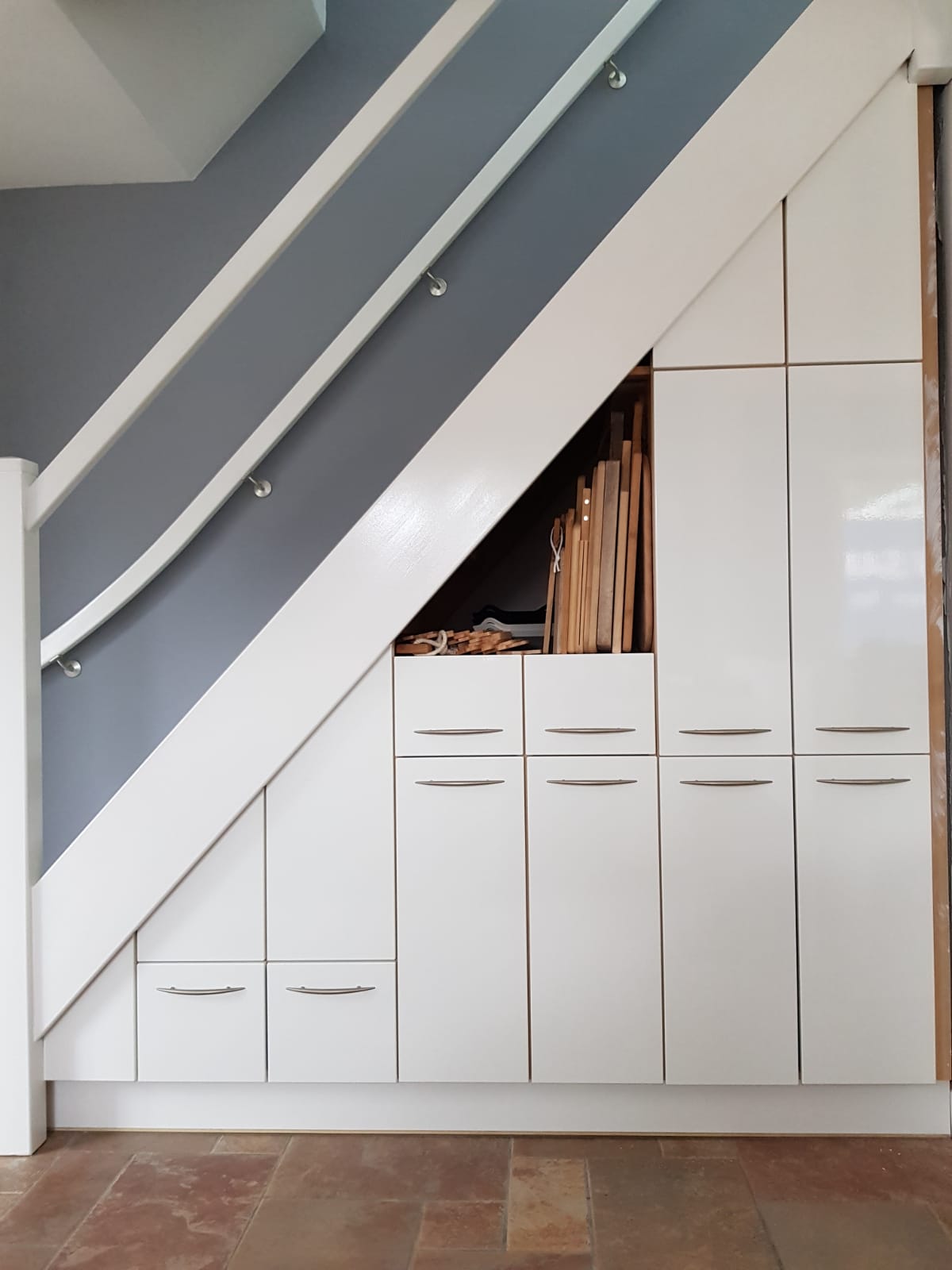 Klebefolie Flur Einbauschrank Weiss Maserung LS