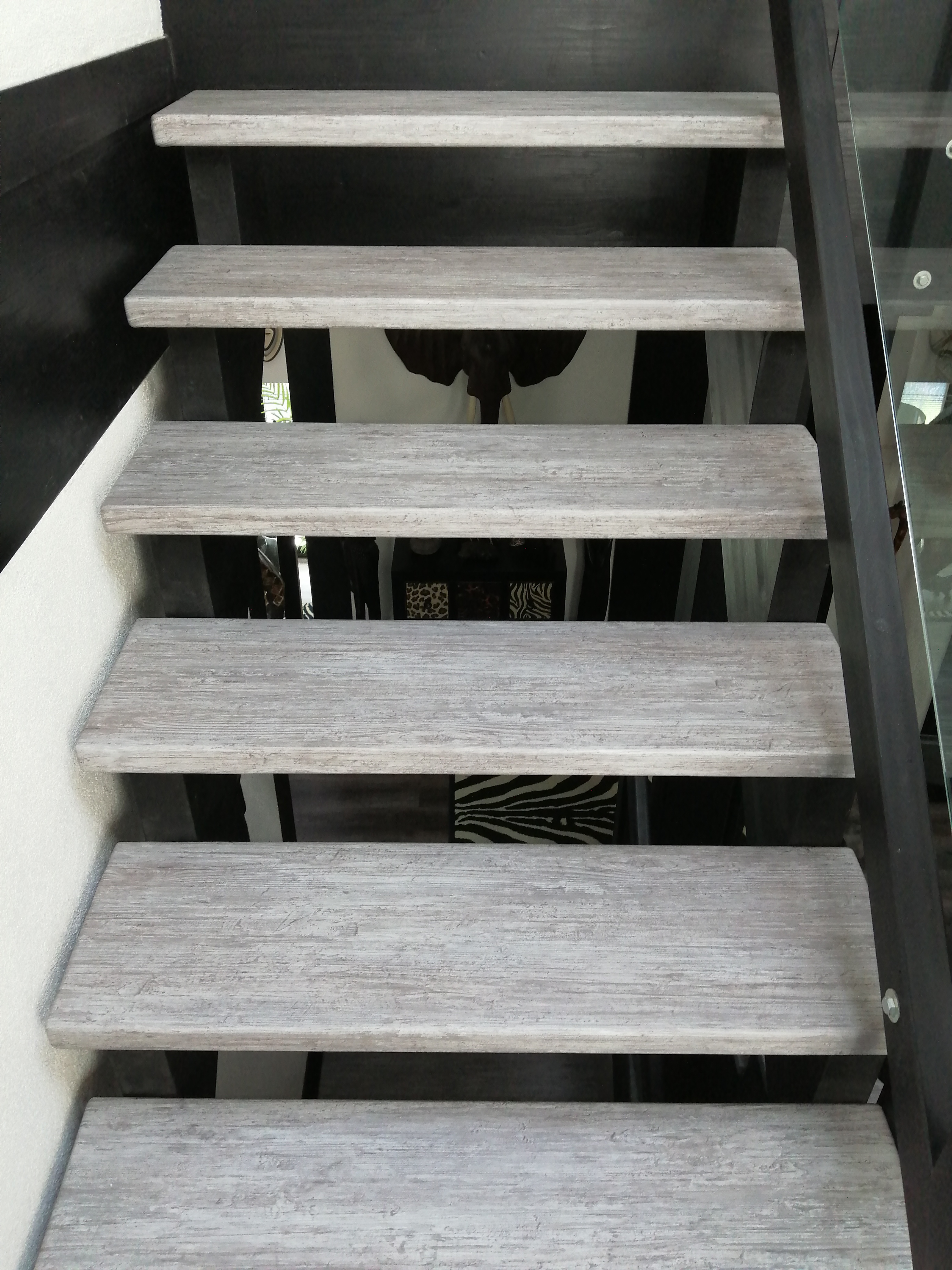 Möbelfolie Holztreppe Holz Grau